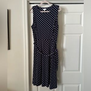 EUC Charter Club sleeveless polka dot dress